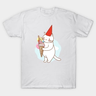 White cats postcards: delicious ice cream treat T-Shirt